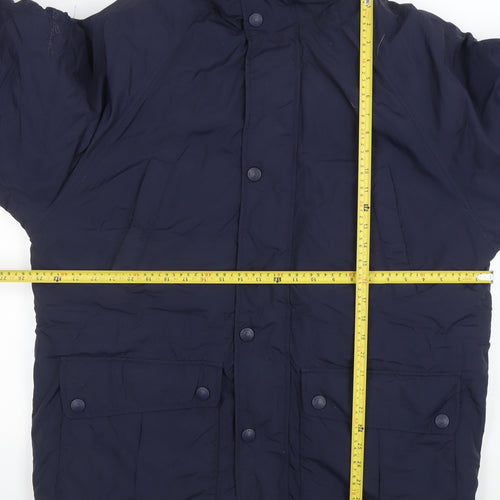Eddie Bauer Mens Blue M Mid-Length Puffer Jacket Down Insulated