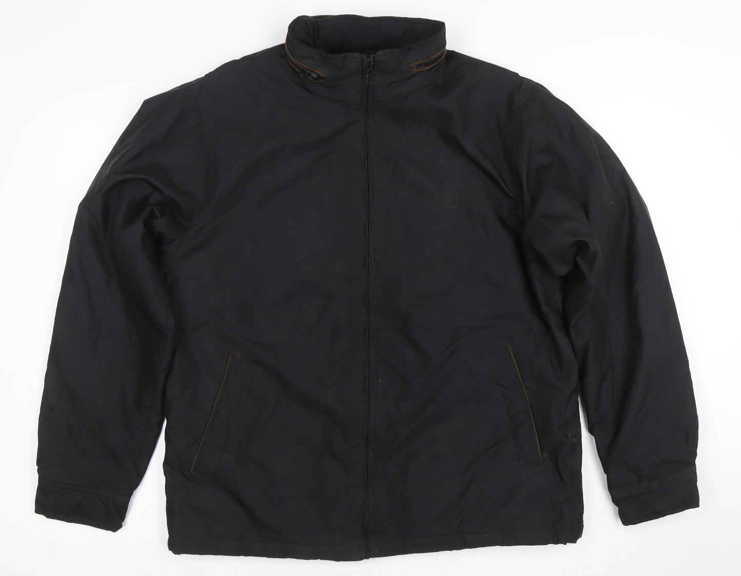 Chaps Men's Black Full Zip Lined Softshell Jacket Size S
