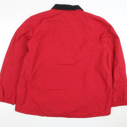Lands' End Women's Red Nylon Lined Mid-Length Jacket L 14-16