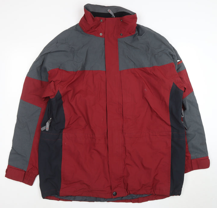 McKinley Men's Red Parka Jacket L Waterproof Hiking Outdoor