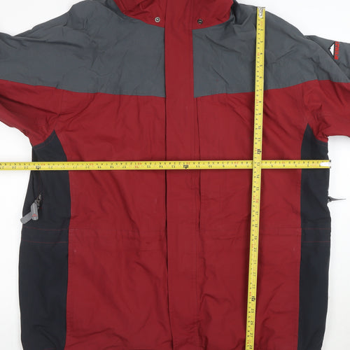 McKinley Men's Red Parka Jacket L Waterproof Hiking Outdoor
