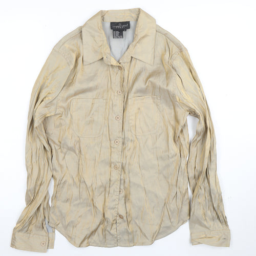 Carole Little Women’s Beige Long Sleeve Button-Up Shirt Size 10