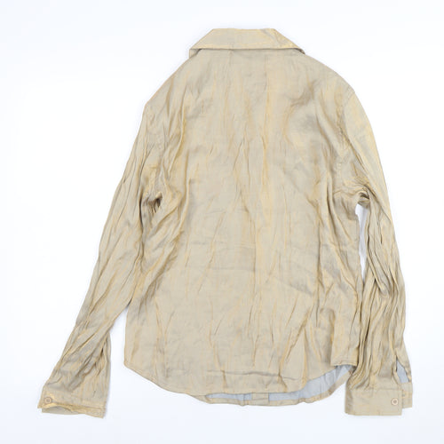 Carole Little Women’s Beige Long Sleeve Button-Up Shirt Size 10