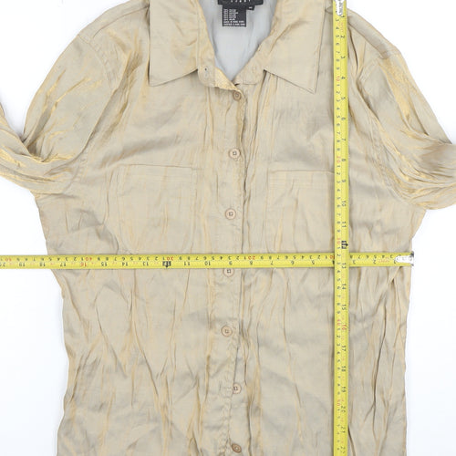 Carole Little Women’s Beige Long Sleeve Button-Up Shirt Size 10