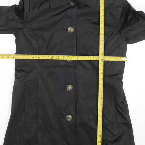 White Stag Women's Black Mid-Length Waterproof Rain Coat S