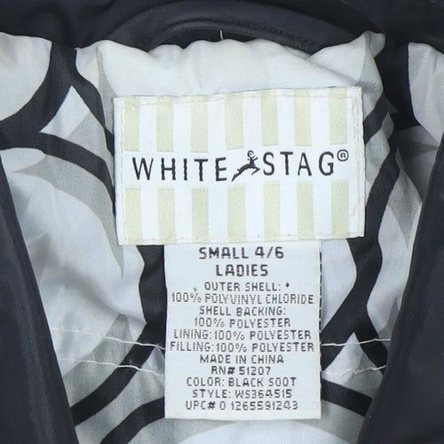 White Stag Women's Black Mid-Length Waterproof Rain Coat S