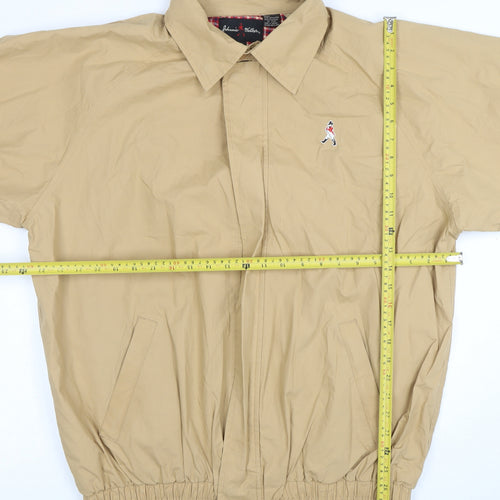 Arnold Palmer Men's Beige XL Bomber Jacket Lightweight Cotton Nylon