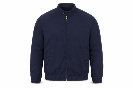 Front view of Citation Men's Blue Bomber Jacket, size 40, Wool Lined Vintage Style
