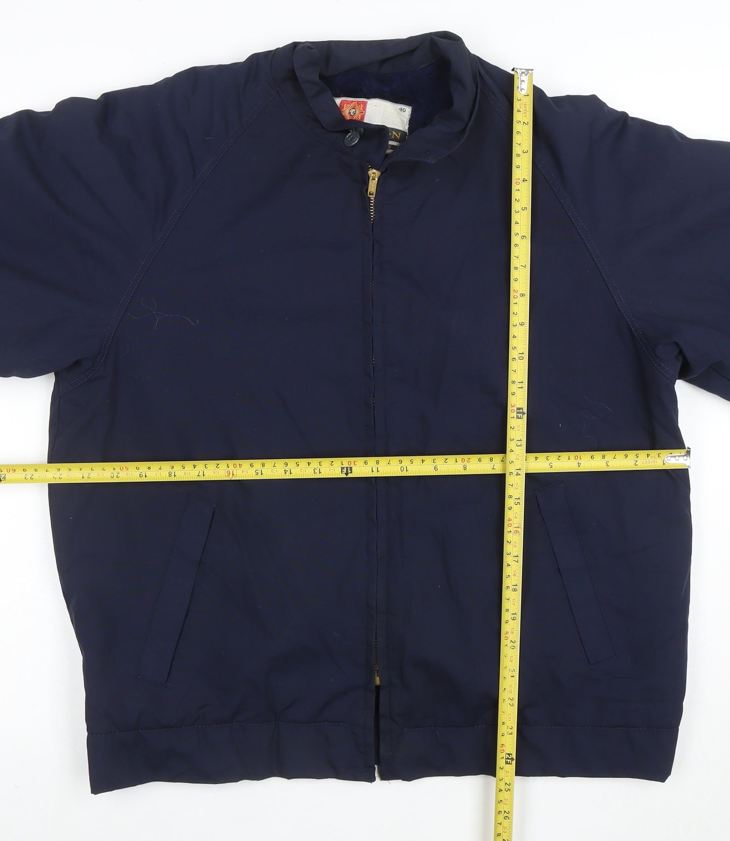 Citation Men's Blue Bomber Jacket Size 40 Wool Lined Vintage Style