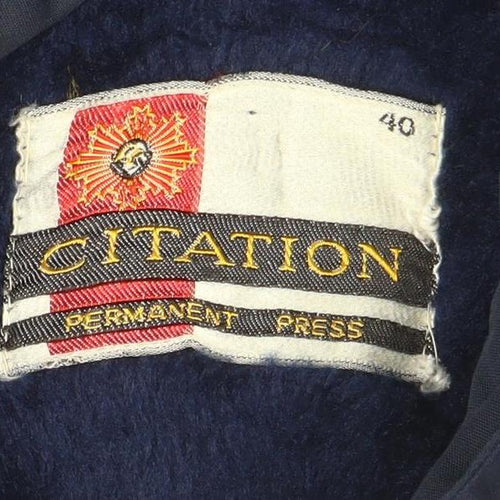 Citation Men's Blue Bomber Jacket Size 40 Wool Lined Vintage Style