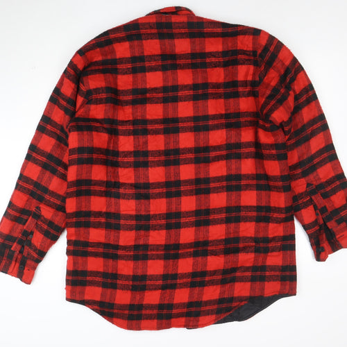 The Men's Store at Sears Red Check Flannel Jacket Lined Men's Large