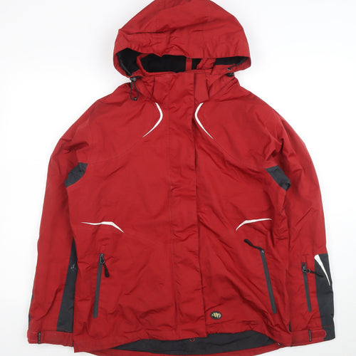 Wetskins Womens Red Waterproof Hooded Rain Jacket Size L