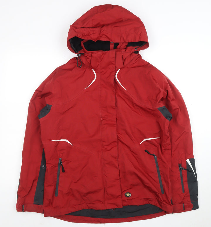 Wetskins Womens Red Waterproof Hooded Rain Jacket Size L
