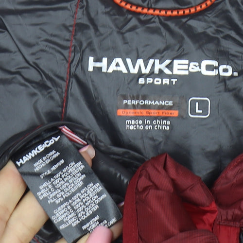 Hawke & Co Men's Red Puffer Jacket L Lightweight Down Winter Coat