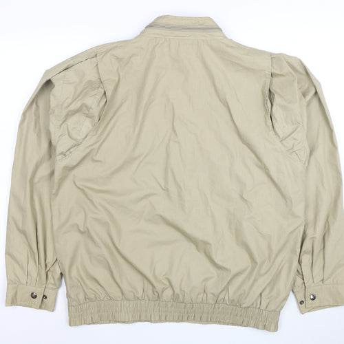 Rene Lezard Mens Beige L Bomber Jacket Cotton Blend Classic Style