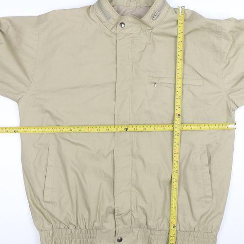 Rene Lezard Mens Beige L Bomber Jacket Cotton Blend Classic Style