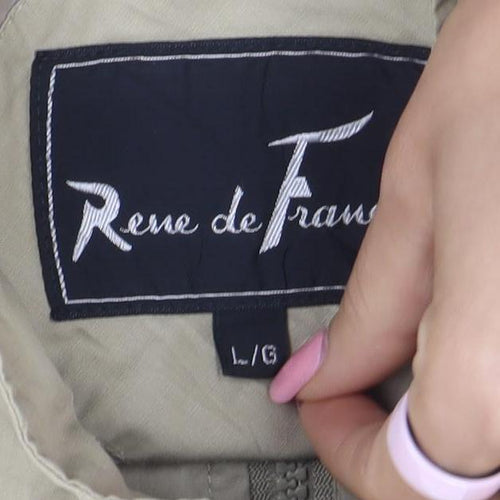 Rene Lezard Mens Beige L Bomber Jacket Cotton Blend Classic Style