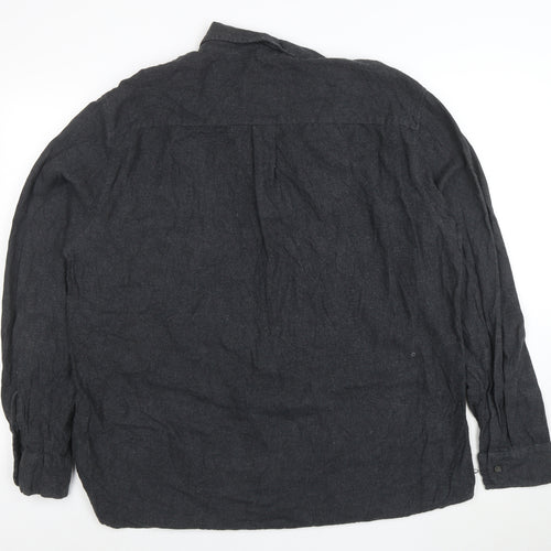 St John's Bay Men's Black XL Classic Fit Cotton Button-Up Shirt
