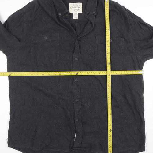 St John's Bay Men's Black XL Classic Fit Cotton Button-Up Shirt