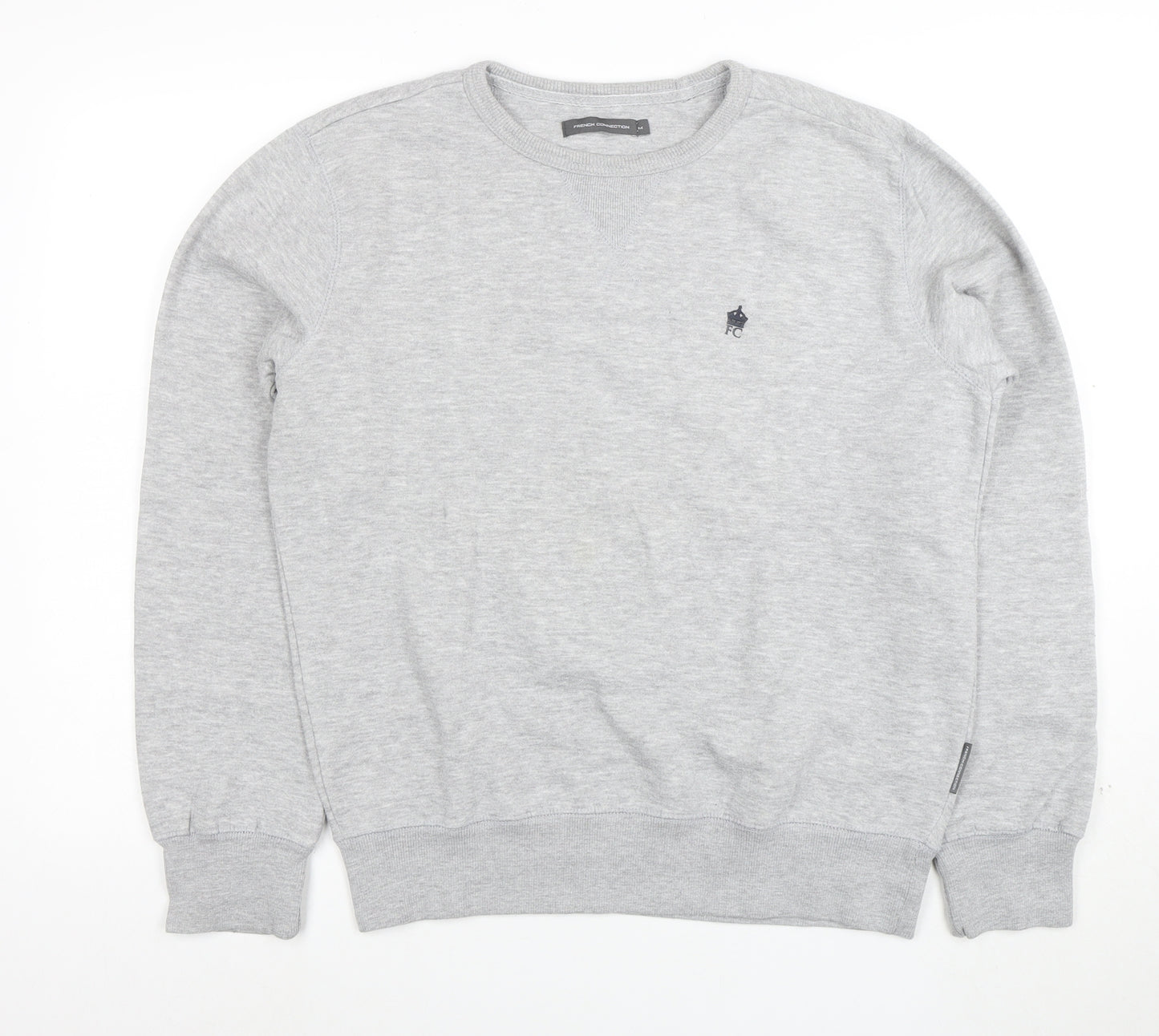French Connection Mens Grey Cotton Crew Neck Sweatshirt M