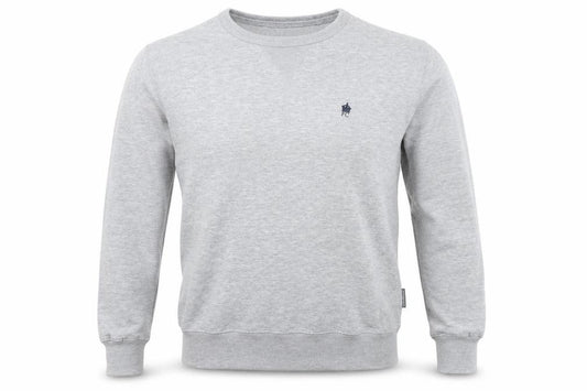 Front view of French Connection men’s grey cotton crew neck sweatshirt m