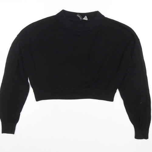 H&M Divided Women's Black Mock Neck Knit Pullover Jumper M