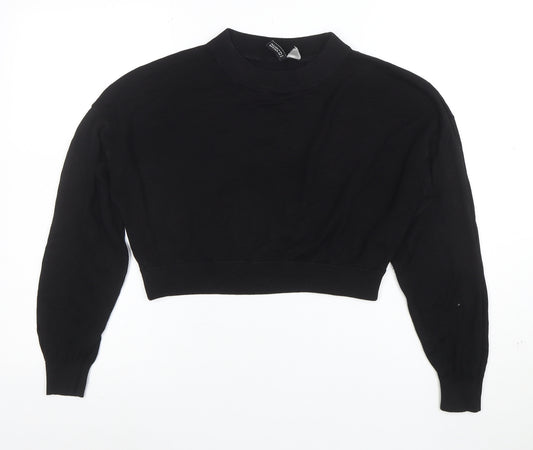 H&M Divided Women's Black Mock Neck Knit Pullover Jumper M