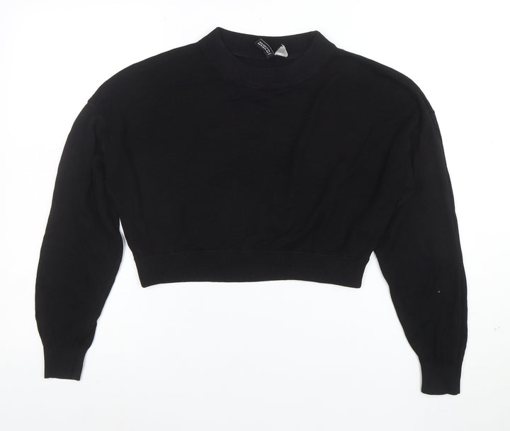 H&M Divided Women's Black Mock Neck Knit Pullover Jumper M
