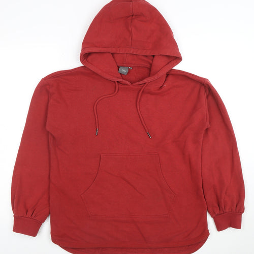ICHI Unisex Red Pullover Hoodie Medium Regular Fit Cotton Blend