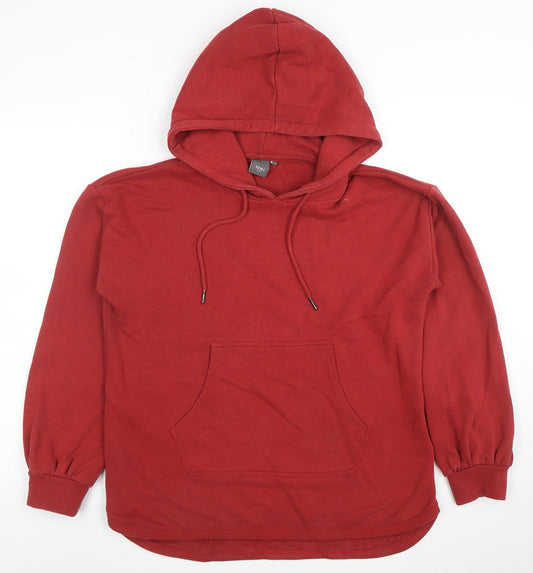 ICHI Unisex Red Pullover Hoodie Medium Regular Fit Cotton Blend