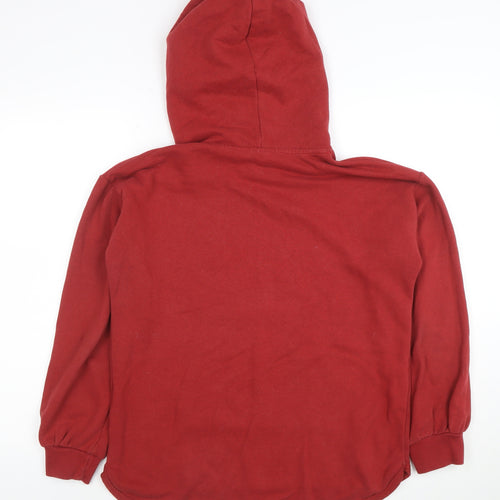ICHI Unisex Red Pullover Hoodie Medium Regular Fit Cotton Blend