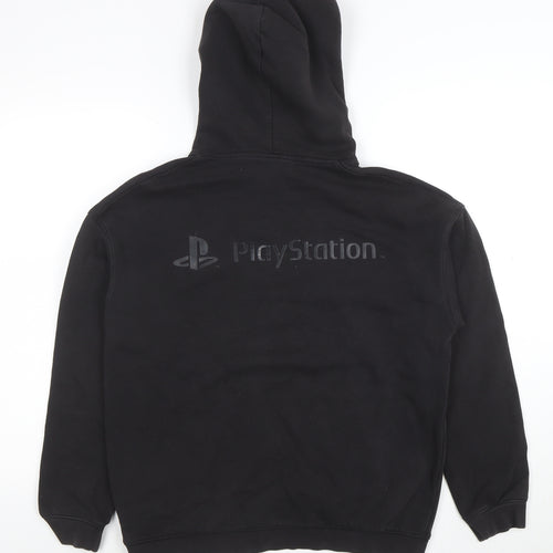 H&M Boys Black PlayStation Pullover Hoodie Size 14+ Cotton Blend
