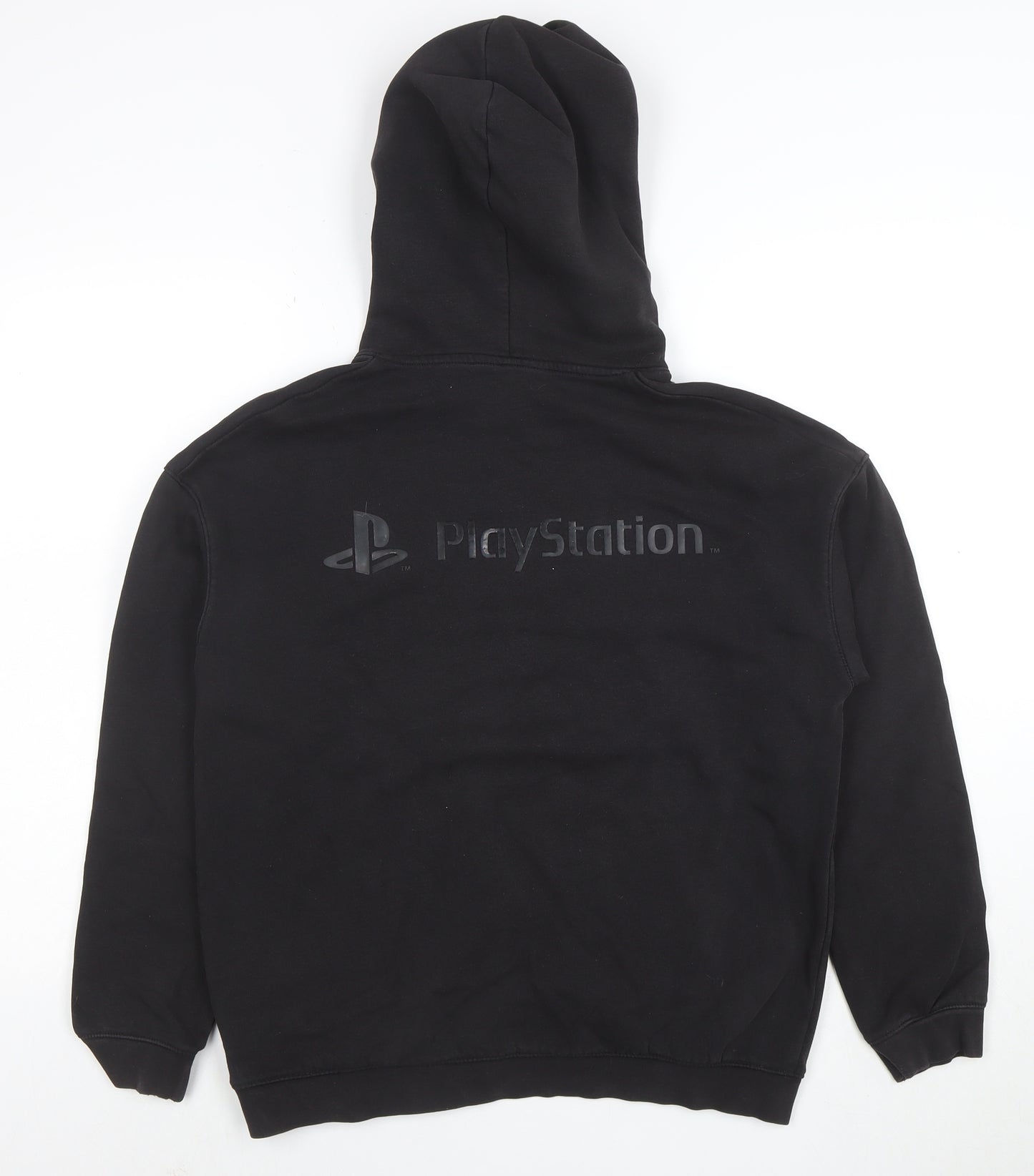 H&M Boys Black PlayStation Pullover Hoodie Size 14+ Cotton Blend