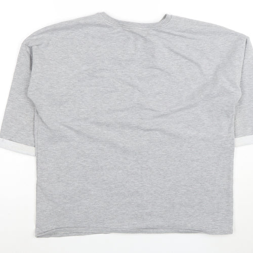 Bonmarche Women's Grey Christmas Dog T-Shirt Size 12 3/4 Sleeve