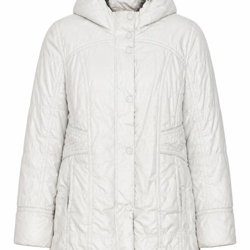 Betty Barclay Womens Beige Hooded Puffer Coat Size 16