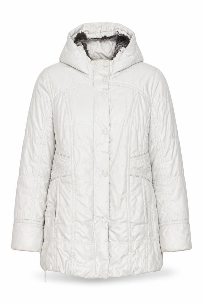 Betty Barclay Womens Beige Hooded Puffer Coat Size 16