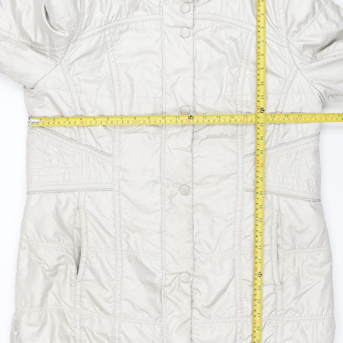 Betty Barclay Womens Beige Hooded Puffer Coat Size 16