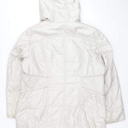 Betty Barclay Womens Beige Hooded Puffer Coat Size 16