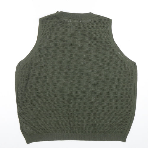 Marks and Spencer Women’s Green Open-Knit Sleeveless Vest Jumper Size L