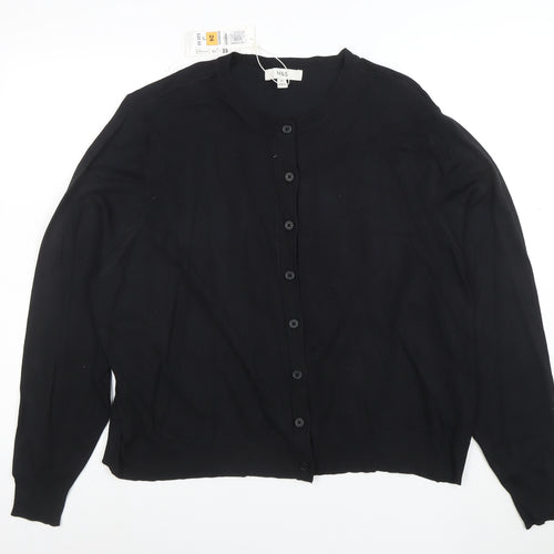 Marks and Spencer Women's Black Size 24 Crew Neck Cardigan