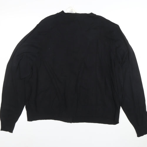 Marks and Spencer Women's Black Size 24 Crew Neck Cardigan