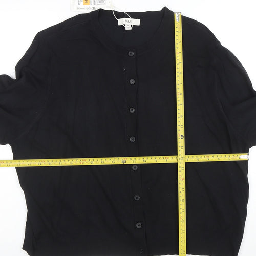 Marks and Spencer Women's Black Size 24 Crew Neck Cardigan