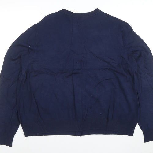 Marks and Spencer Women’s Blue Cotton Blend Crew Neck Cardigan Size 24