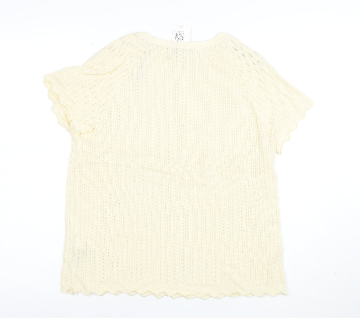 Marks and Spencer Women’s Ivory Knit Short Sleeve T-Shirt L