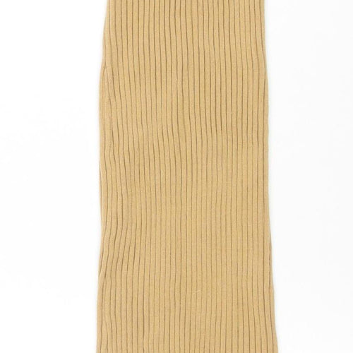 Pretty Lavish Women’s Beige Sleeveless Ribbed Midi Bodycon Dress XS