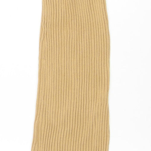 Pretty Lavish Women’s Beige Sleeveless Ribbed Midi Bodycon Dress XS