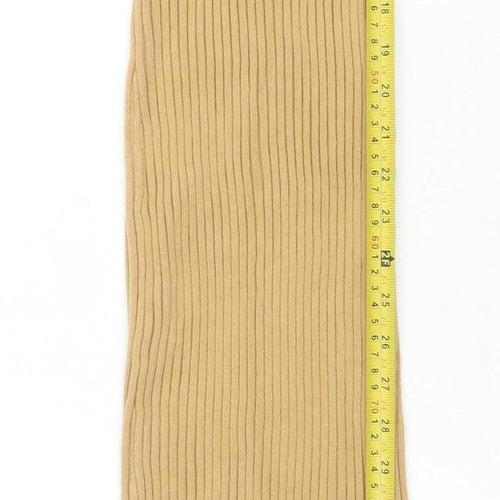 Pretty Lavish Women’s Beige Sleeveless Ribbed Midi Bodycon Dress XS
