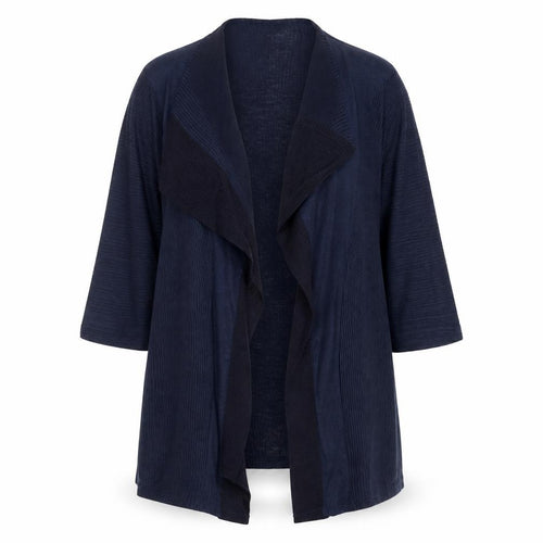 Marks and Spencer Per Una Women's Blue Knit 3/4 Sleeve Open Cardigan M