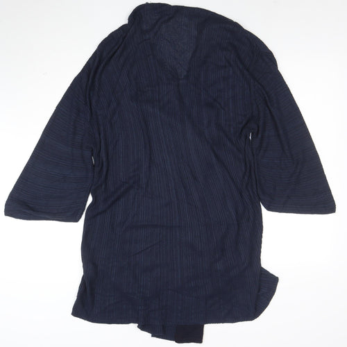 Marks and Spencer Per Una Women's Blue Knit 3/4 Sleeve Open Cardigan M