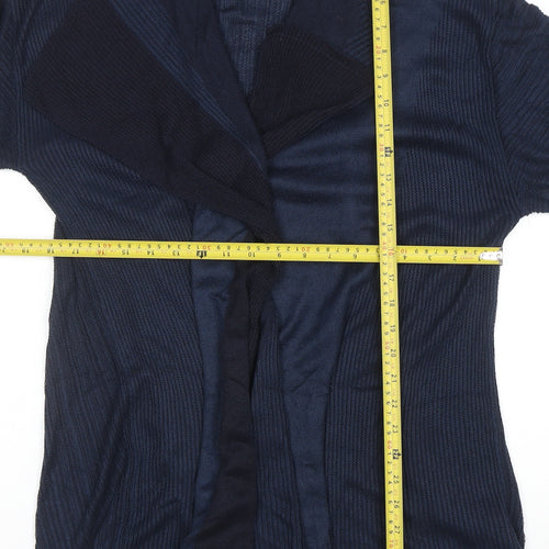 Marks and Spencer Per Una Women's Blue Knit 3/4 Sleeve Open Cardigan M